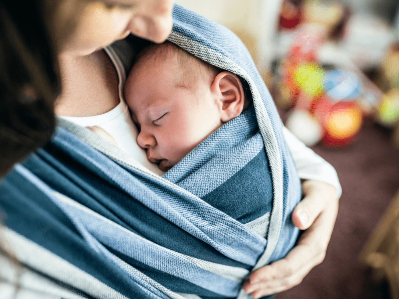 Wearing your baby in a baby wrap is my favorite way to get things done with a baby. 
