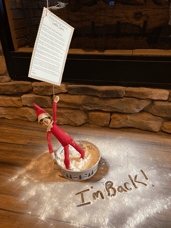 The Elf on the Shelf is one of our favorite Christmas traditions. The kids love when Chippy comes back! 