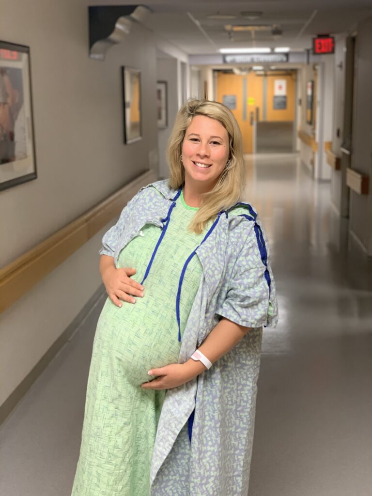 walking the halls in the hospital trying to induce labor. walking the birth floor 