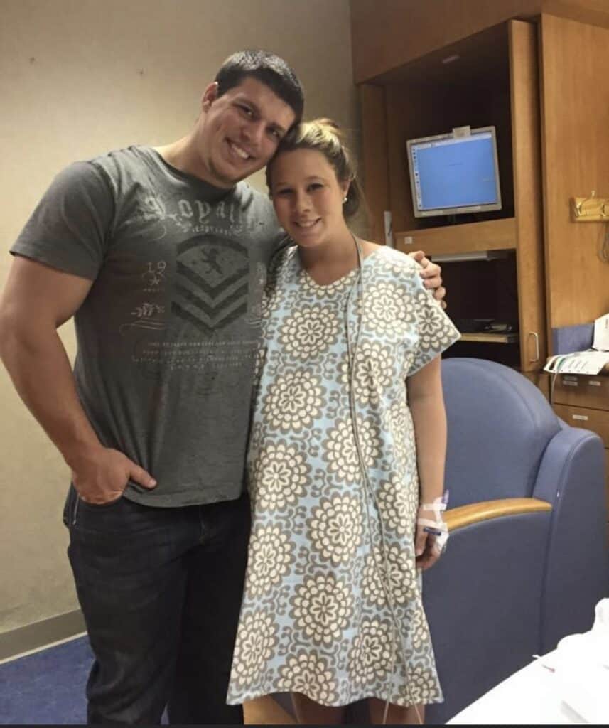 Vin's pregnancy and birth story. Before becoming parents. Hospital gown