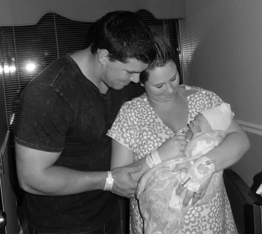 Vin's pregnancy and birth story. Family of three. newborn baby